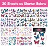 LOMIMOS Spring 200+pcs 3D Butterfly Temporary Tattoos,Waterproof Stickers for Kid Adult Body Art Party Goodie Bag(20 Sheets)