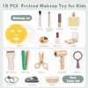 Makeup Kit Toys for 2 Year Old Girls Gifts - Wooden Makeup Toy Set Pretend Play for Toddler 2-4 - Montessori Toys for 2 3 Year Old, Christmas Birthday Gifts for Kids 3-5 with Beauty & Hair Salon Toys