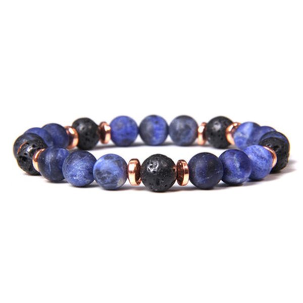 Handmade Aromatherapy Diffuser Natural Stone Bead Bracelet Lavender Essential Oil Anti Anxiety Stress Relief Stretchy Bracelet for Women Men Gift Yoga Meditation Jewelry-C blue