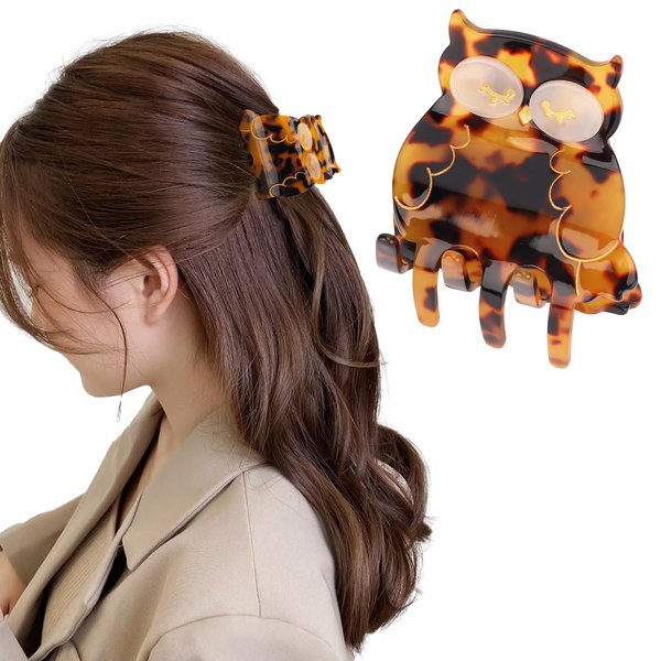 Hapdoo Owl Hair Clips, Cute Bird Animal Hair Claw Clip for Women Girls, Acetate Funny Farmhouse Hair Accessories Gift