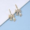 Allereyae Vintage Crystal Bow Dangle Earrings Rhinestone Bow Drop Earrings Gold Cz Bow Hoop Earrings Sparkly Bowknot Earrings Jewelry for Women