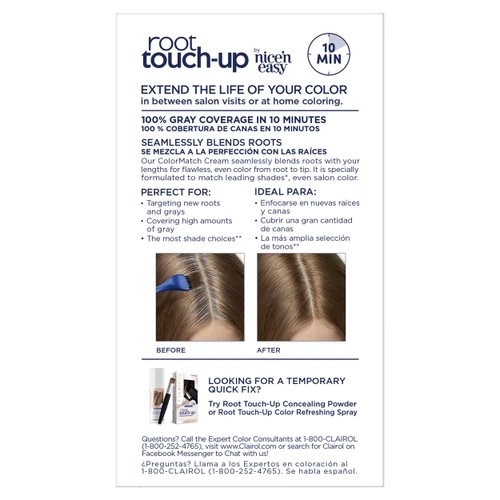 Clairol Root Touch-Up by Nice'n Easy Permanent Hair Dye, 6 Light Brown Hair Color, Pack of 2