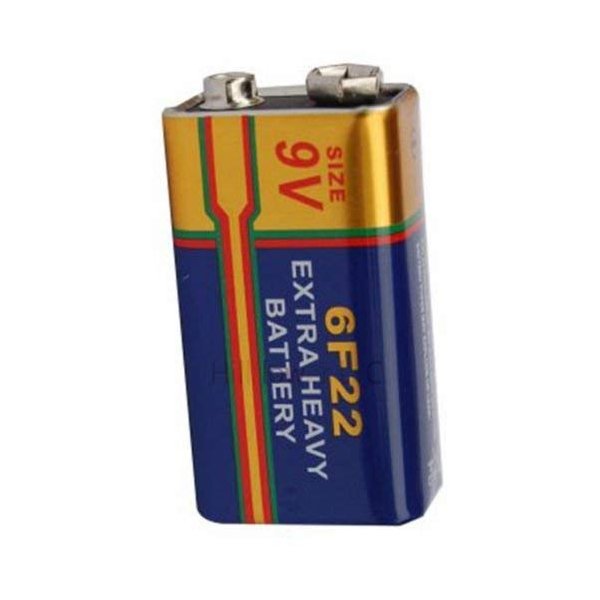 Hillflower 10 Piece 6F22 6LR61 Bulk 9V Long Duration Carbon Zinc Light Prime Battery