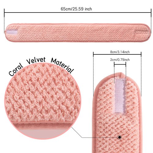 Whaline 4 Pack Spa Facial Headband Super Absorption Makeup Hair Wrap Adjustable Coral Fleece Hair Band Soft Towel Head Band for Face Washing, Shower Sports Yoga (Pea Green, Pink, Beige, Light Gray)