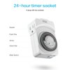 KMC Indoor 24-Hour Mechanical Outlet Timer, 3-Prong Dual Outlet Plug-in Mechanical Timer Grounded, 2-Pack White