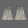 Anmire 2 Pack Clear Frosted Flower Glass Shade, Bell Shaped Light Fixture Replacement Globe or Cover with 2-1/8-Inch Fitter for Ceiling Fan Light Chandelier Wall Sconce, G0015