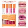 Hulyfw 4Pcs Hydrating Lip Glow Oil,Moisturizing Lip Oil Big Brush Head Long Lasting Hydrating Shimmery Transparent,Glass Lip Glow Oil Nourishing Repairing & Non-sticky Lip Gloss Makeup Set A