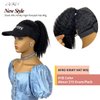 VAVANGA Hat Wig for Black Women - Black Hair with Hat Ponytail Wig Hat Baseball Cap Attached Hair Afro Kinky Yaki Hair Extensions Hat Wigs for Women(#1B, LD0315)