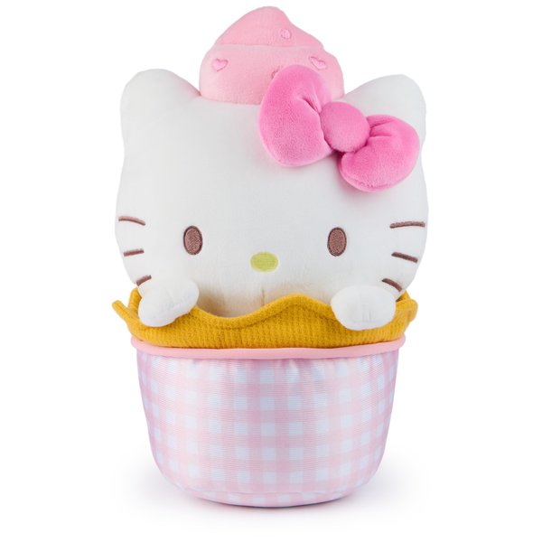 GUND Sanrio Official Hello Kitty Ice Cream Plush, Stuffed Animal for Ages 1 and Up, Pink/White, 10”