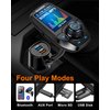 Upgraded Bluetooth FM Transmitter for Car, Wireless Radio Adapter Kit W 1.8" Color Display Hands-Free Call AUX in/Out SD/TF Card USB Fast Charge 18W for All Smartphones Audio Players - Black