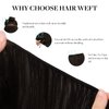 DOORES Sew in Hair Extensions Real Human Hair, 24 Inch 120g Dark Brown Weft Hair Extensions Human Hair Long Straight Human Hair Extensions Weft Hair for Full Head