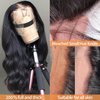 Lace Front Wigs Human Hair: 13x4 Body Wave Lace Frontal Wigs Human Hair for Women 200% Density HD Transparent 24 Inch Glueless Virgin Human Lace Front Wigs Pre Plucked with Baby Hair Natural Black