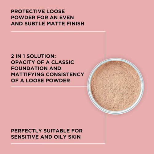 ARTDECO Mineral Powder Foundation - natural beige – loose setting powder for a smooth & matte finish - medium coverage - perfect for sensitive & oily skin - makeup with zinc & magnesium - vegan - 0.53 Oz