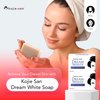 Kojie San Dream White Soap - Skin, Body, and Facial Brightening & Anti Aging Kojic Acid Soap with Collagen, Elastin & Coconut Oil - 65g x 2 Bars