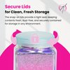 Everything Mary 6 oz Clear Plastic Jars with Lids - 3 Pack Durable BPA-Free Reusable Containers - Perfect for Craft Supplies, Beads, Spices, Hardware - Stackable Organizer for Crafters