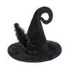 Starsouce Halloween Wizard Hat Flannel Witch Hat Cap with Feather Rose for Women Halloween Costume Cosplay Party