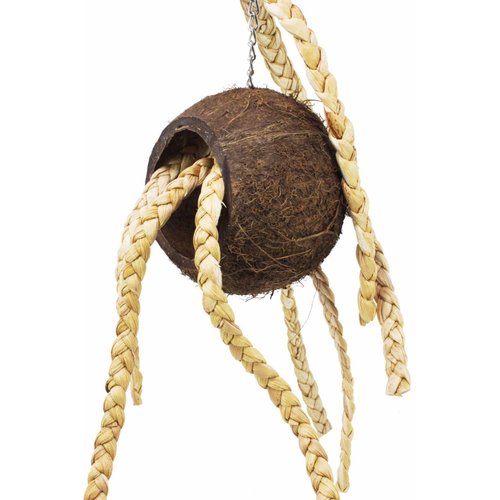 1611 Coco Pull Bonka Natural Foraging Bird Toy Parrot cage Toys Cockatiel. Quality Product Hand Made in The USA.