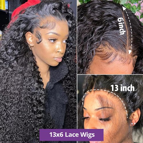 Muzkala 28 Inch 13x6 Deep Wave Lace Front Wigs Human Hair Transparent Lace Wig Pre Plucked with Baby Hair Brazilian Virgin Hair Wig for Black Women Wet and Wavy Lace Frontal Wigs 180 Density