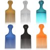 6 Pack Hair Picks for Curly Hair, 6.3 Inch Plastic Afro Pick for Women Men Hair Styling, Wide Tooth Afro Comb for Hairdressing (6 Colors)