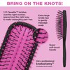 The Knot Dr. hair brush by Conair - Detangling hair brush - Travel Brush - wet brush - Removes Knots and Tangles in wet or dry hair- Pink