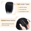 SEGO Human Hair Toppers for Women With Thinning Hair 7 * 13CM Silk Base 100% Real Human Hair Clip in Top Wiglet Hair Pieces -16 Inch No Bangs Jet Black