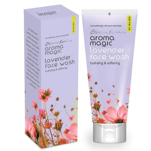 Aroma Magic Lavender Face Wash | 3.38 Fl Oz (100ml) | Hydrating Facial Cleanser for Dry Skin | Natural Facewash with Essential Oil of Rose | for Men & Women