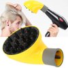 Universal Hair Diffuser Adaptable for Profession Blow Dryer Hair Dryer Diffuser for Curly Wavy Hair Shiny Black, Hair Dryer Attachments (Yellow)