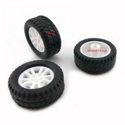 10pcs Toy Car Wheels 20mm Rubber Tire for DIY Model Accessories