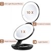 KEDSUM Upgraded Rechargeable Travel Makeup Mirror with Light, 1X/10X Magnifying Mirror with Light, Compact Travel Mirror with LED Lighted, Double Sided Folding Vanity Mirror, Daylight, Portable