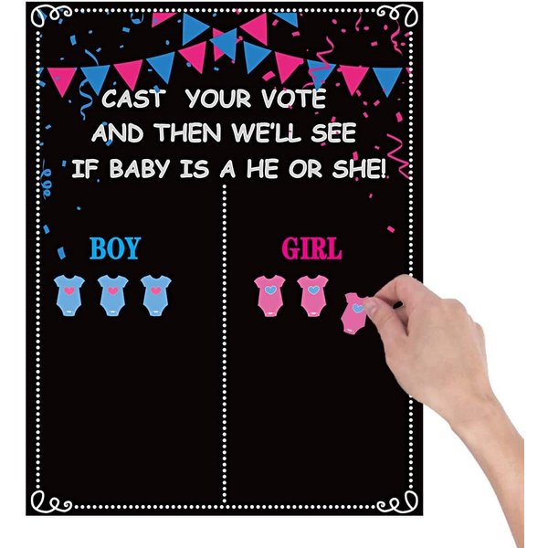 MISS FANTASY Gender Reveal Decor Gender Reveal Decorations - 54 Voting Gender Reveal Games Gender Reveal Ideas Boy or Girl Party Supplies for Gender Reveal Voting Use