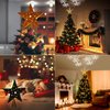 IPOW LED Snowflake Projector Star Christmas Tree Topper, 11.3'' Golden Glittered Star Treetop Lighted Rotating Snow Flake for Christmas Tree Decoration, Ideal as LED Night Light Projector for Children