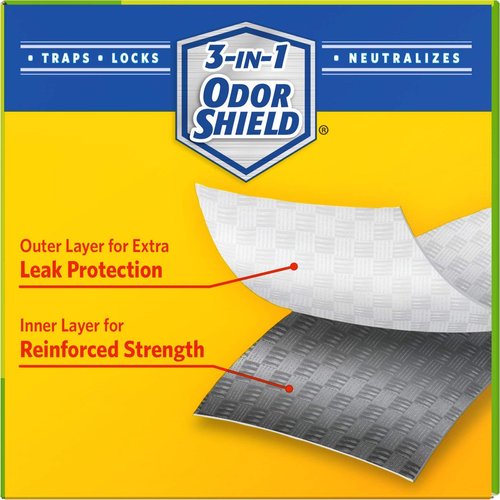 Glad OdorShield Tall Kitchen Drawstring Trash Bags - Febreze Lemon Scent - 13 Gallon - Pack of 40 (Packaging May Vary)