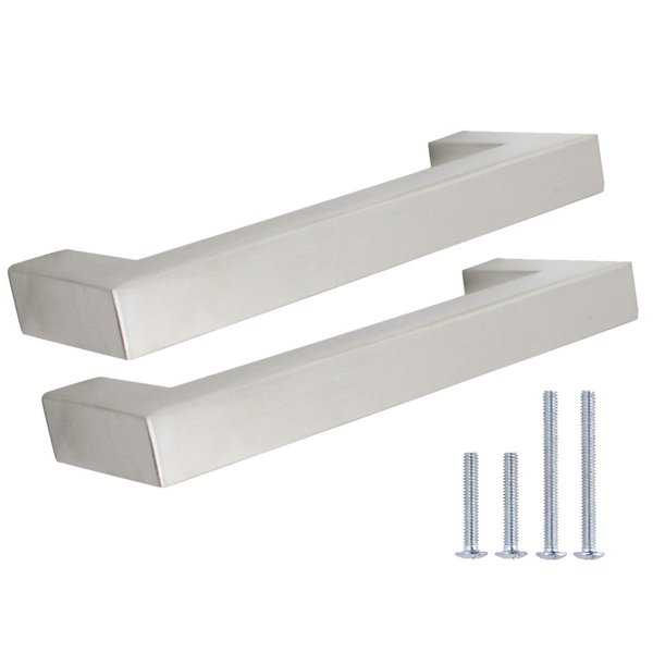 Gobrico Stainless Steel 3 3/4 inch Cabinet Pulls Square Drawer Handles Kitchen Cupboard Knobs Brushed Nickel 5 Pack