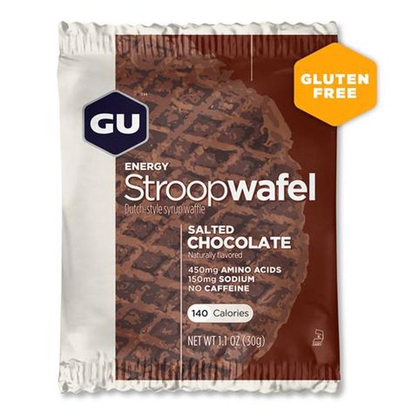 GU Energy Stroopwafel Salted Chocolate Sports Nutrition Waffle, Caffeine-Free, Gluten-Free, and Kosher dairy, On-the-Go Energy for Any Workout, 16 Count