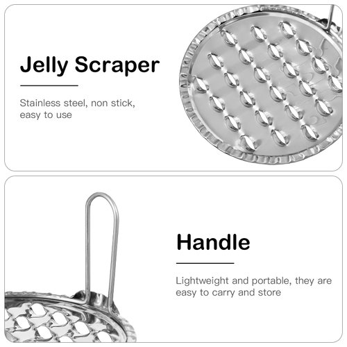 2pcs Stainless Steel Bean Jelly Scraper Tool Easy to Clean Jelly Scraping Kitchen Utensil Lightweight and Portable Household Hanging