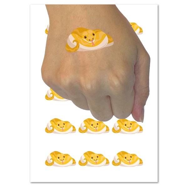 Curled Balled Snake Python Boa Constrictor Temporary Tattoo Water Resistant Fake Body Art Set Collection - 15 2" Tattoos (1 Sheet)
