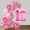 Kwuz 40 Inch Pink Number 10 Balloon with Mini Bow Balloon for Girls 10th Birthday Party Decorations, Pink Princess Western Cowgirl Theme Sweet Ten Birthday Party Balloons Decorations Supplies Favors