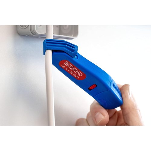 WEICON Cable Stripper No. S 4-28 Multi | Integrated Stripping Function | High Safety | Adjustable Cutting Depth | for Round Cables | Working Range 4-28 mm Ø