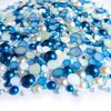 Euddty 50g Flatback Pearls and AB Rhinestones Set Half Pearls for Crafts Mixed Size 3mm-10mm Flat Back Pearl for Nail Art and Crafts and Decoration (Blue Series)