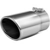 AUTOSAVER88 2.5 Inch Inlet Exhaust Tip, 2.5" Inlet 3" Outlet 6" Overall Length Chrome Polished Stainless Exhaust Pipe Tip for 2.5" Outer Diameter Tailpipe, Rolled Angle Cut, Bolt/Clamp-On, Universal