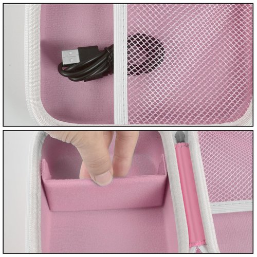 Case Compatible with Phomemo M110 Label Maker - Portable Mini Bluetooth Thermal Label Maker Carrying Storage Bag for Printer Labels, USB Cable and Accessories - Pink (Box Only)