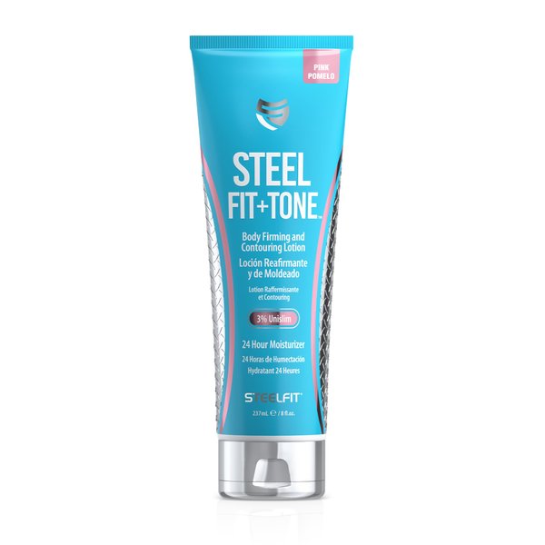 SteelFit Steel Fit + Tone | Skin Tightening Cream for Body | 30-45 Days of Supply | 24-Hour Skin Firming Body Lotion, Belly Firming and Tightening Cream | Pink Pomelo