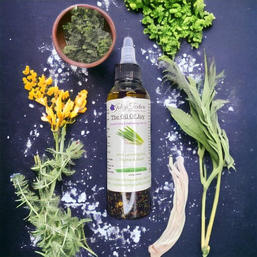 JoleyTexture Daily and Weekly Stimulating Hair and Scalp massage Oil -Lemongrass, Hibiscus, Thyme and Moringa HAir and Scalp Oil, Natural Hair Oil Care and Maintenance (2 oz) (4 Oz)