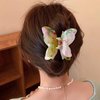 ZGONOUY 6Pcs Butterfly Hair Clips for Women Claw Clips - Double Layer Textured Butterfly Claw Clips, 2.5in Butterfly Clips, Cute Hair Clips Girls Hair Clips Butterfly Hair Accessories (Candy Colour)