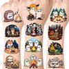 49 PCS Camping Temporary Tattoos for Party Supplies, Animal Tattoo Stickers for Birthday Parties, Camping Tattoos Party Favor, Waterproof Birthday Tattoos. (Brown)