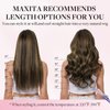 MAXITA Tape in Hair Extensions Human Hair Balayage Dark Brown to Chestnut Brown 20 inch 100g 40pcs Real Human Hair Extensions Natural Hair Extensions Remy Straight Hair