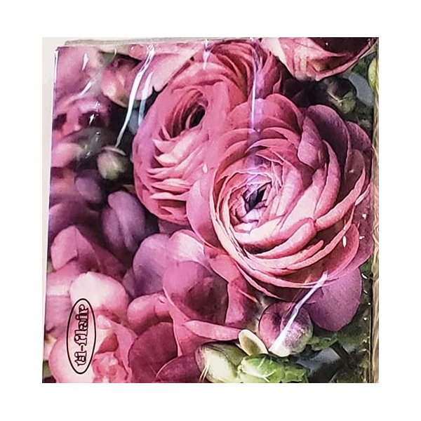 Ti-Flair 20 Count Pink Freesia and Persian Buttercup luncheon Napkins