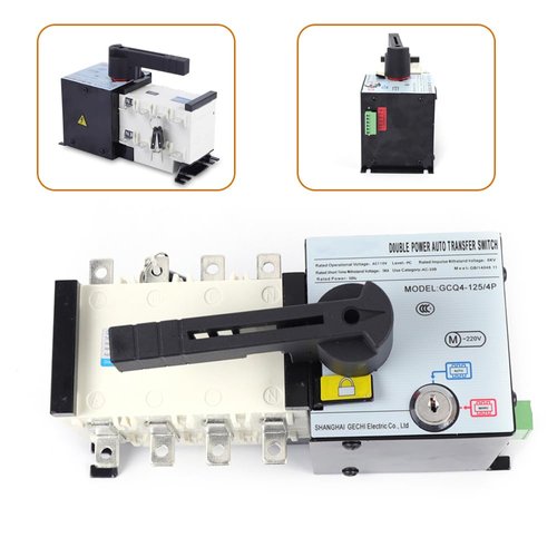 Isolation Type Dual Power ATS 100A/4P Automatic Changeover Transfer Switch - Insulation Voltage 500V, Rated Voltage 400V, Rated Current 100A, Rated Impulse Withstand Voltage 4kV