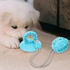 FRCOLOR Teeth Cleaning Ball Suction Cup Dog Chew Toy Stimulating Tug of War Dog Tug Toy with Squeaky Sound Small Dog Toys Squeaky Dog Toys Dog Squeaky Chew Toy Pets Toys TPR Puppy Dog Pull