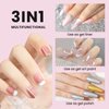 BUTIBBJA Gel Liner Nail Art Polish Set 4 Pcs,Black White Gold Silver Glitters Colors,Gel Nail Art Polish Liners with Thin Nail Art Brush in Bottle,Use with Soak off Led Lamp,Each 0.33fl.oz